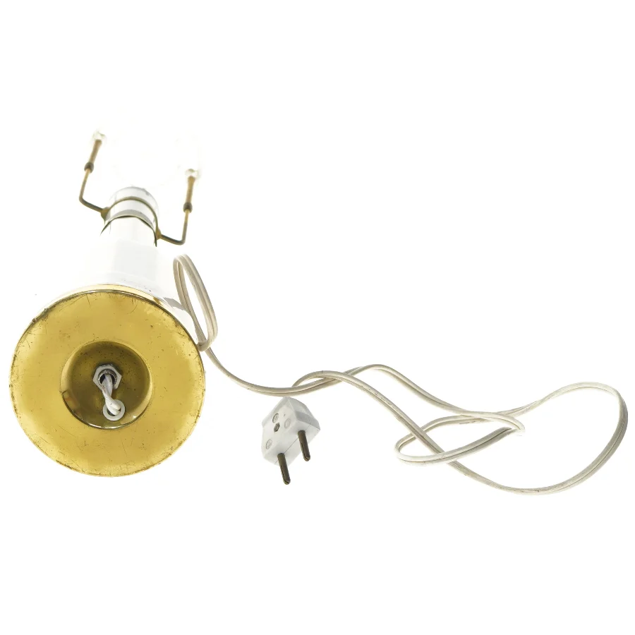 Hvid bordlampe med guld detaljer (str. 51 cm)