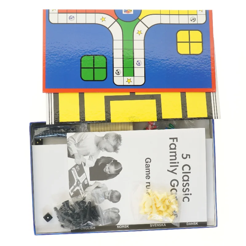 5 klassiske spil i en æske fra Top Game (str. 39,5x24 cm)