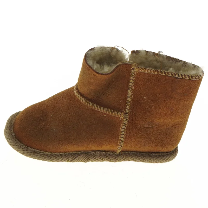 Brune børnestøvler med pelsfor (str. 17 cm)