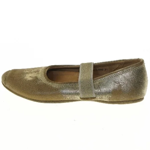 Guldfarvede sko med rem (str. 20 cm)