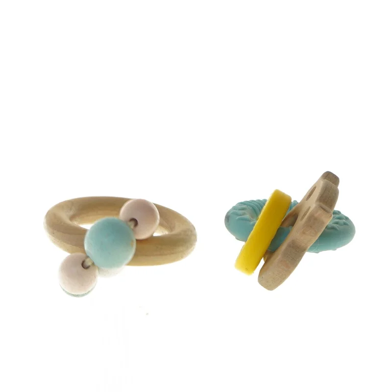 Babylegetøj ringe fra PlanToys (str. Ø 6 og Ø 8 cm)