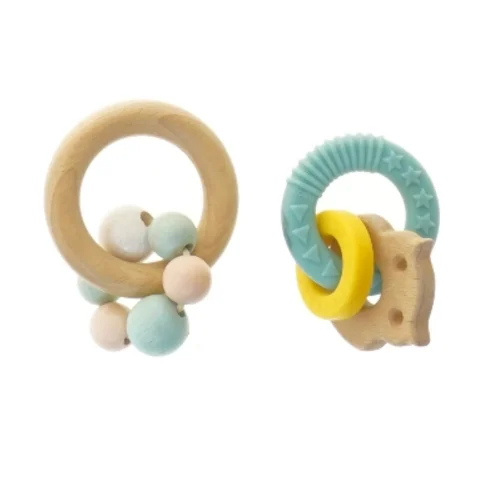 Babylegetøj ringe fra PlanToys (str. Ø 6 og Ø 8 cm)