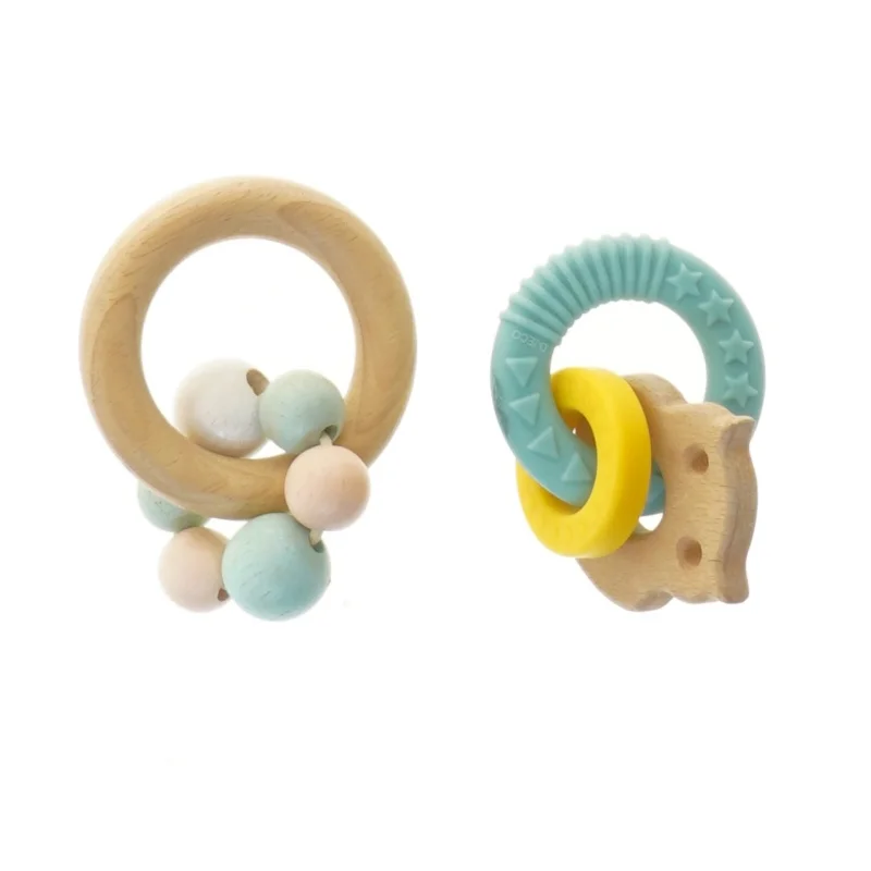Babylegetøj ringe fra PlanToys (str. Ø 6 og Ø 8 cm)