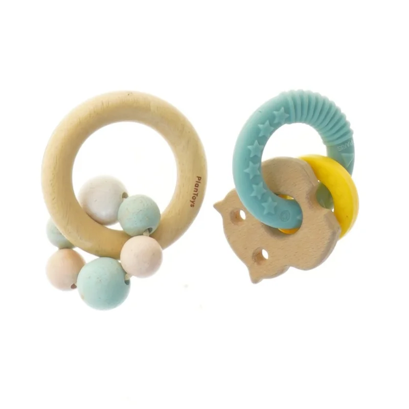 Babylegetøj ringe fra PlanToys (str. Ø 6 og Ø 8 cm)