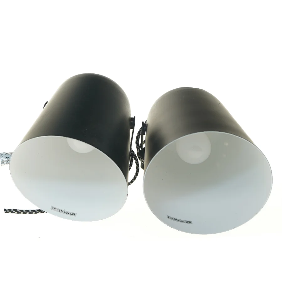 Sort pendel lamper (str. 2 stk 21 cm)