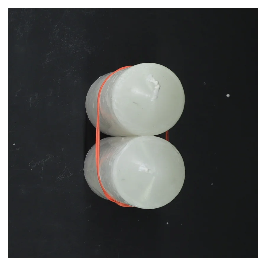 Hvide stearinlys, sæt af to (str. 15 cm)