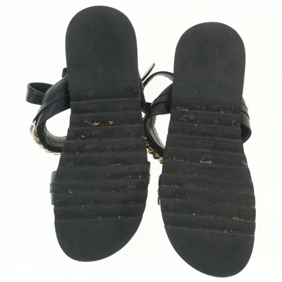 Sort sandaler med guldkæder, str. 29 cm fra Billi Bi (str. 29 cm)