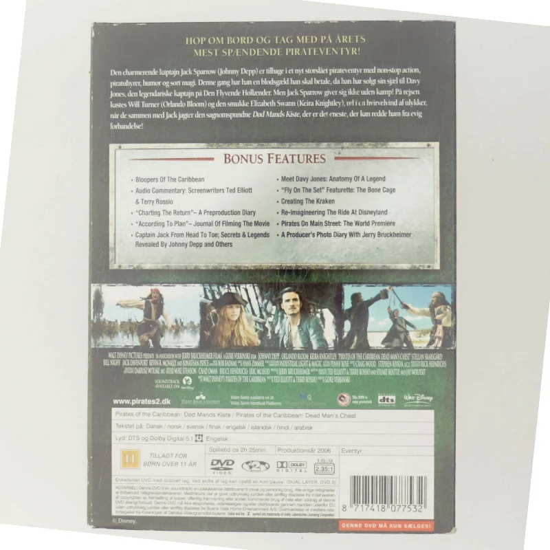Pirates of the Caribbean 2: Dead Man's Chest (Pirates of the Caribbean 2: Død Mands Kiste) med Johnny Depp (DVD)