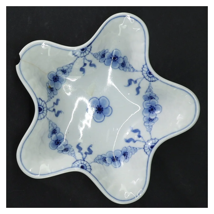 Blå Blomster Porcelænsskål fra B&G (str. Ø. 13 cm)