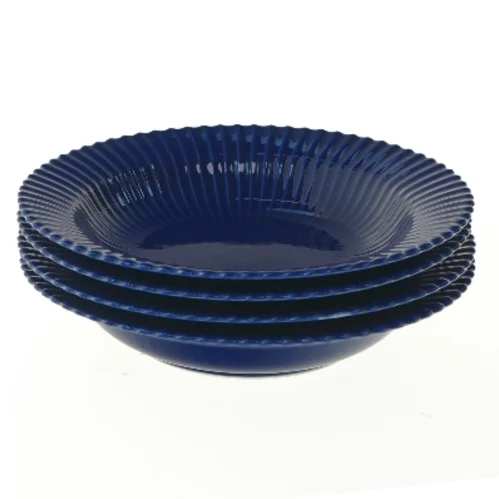 Lyngby dybe tallerkener mørkeblå 4 stk Ø21 cm fra Lyngby (str. 4 stk Ø 21 cm)