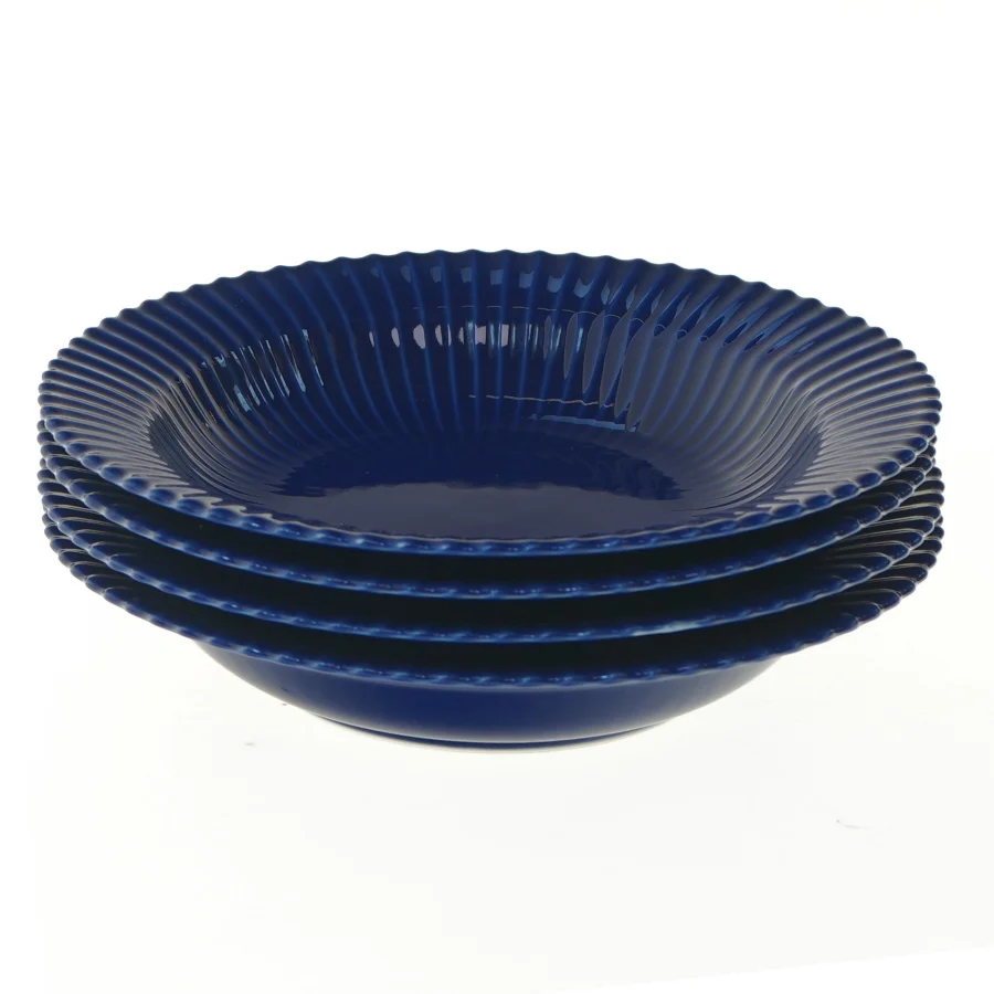 Lyngby dybe tallerkener mørkeblå 4 stk Ø21 cm fra Lyngby (str. 4 stk Ø 21 cm)