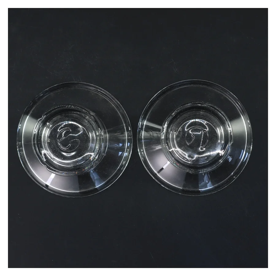 2 stk glas fyrfadsstager med bred kant fra Rosendahl (str. 2 stk Ø 11 cm længde 7 cm)