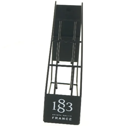 Sort metalflaskeholder til 3 flasker fra Maison Routin (str. 35x28x9 cm)