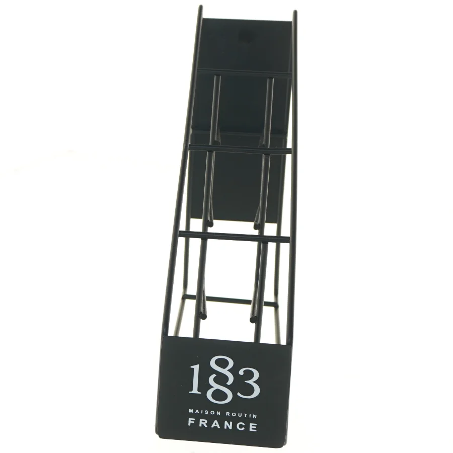 Sort metalflaskeholder til 3 flasker fra Maison Routin (str. 35x28x9 cm)