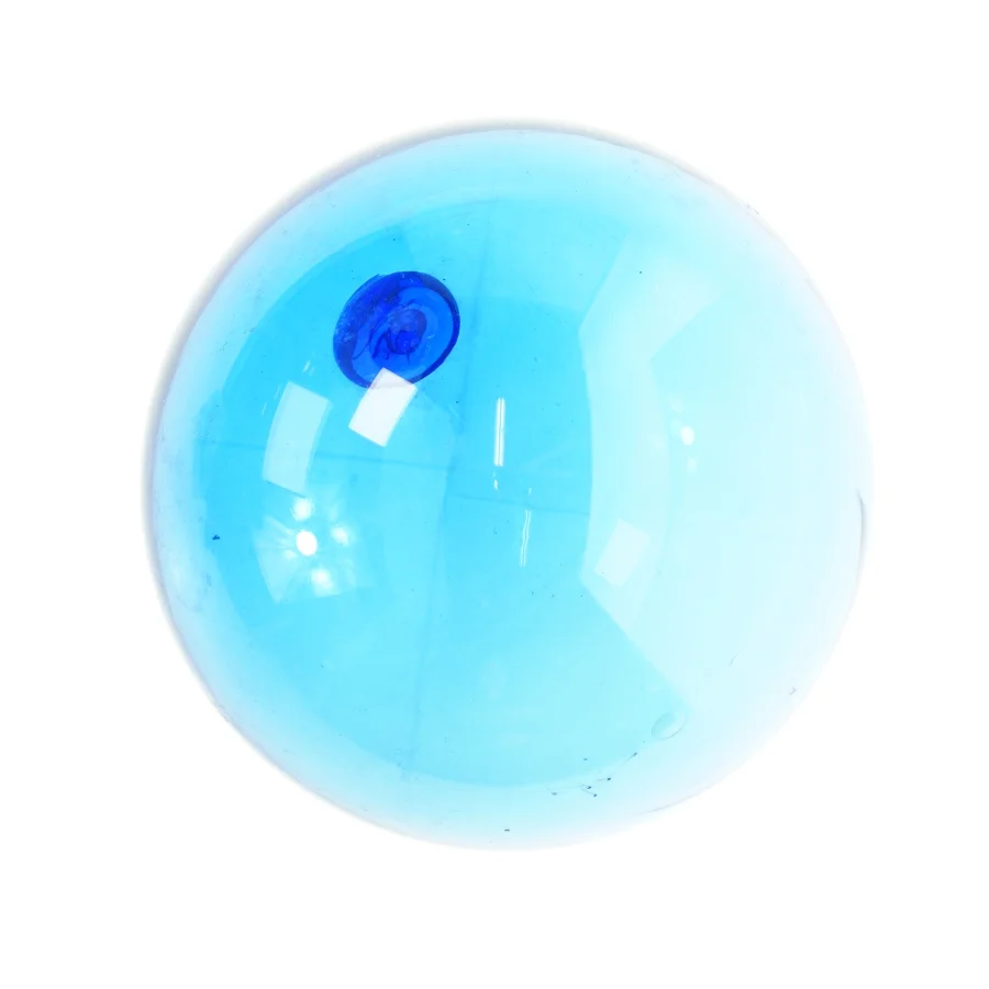 Blåt glaskunst pyntegenstand (str. Ø 18 cm)