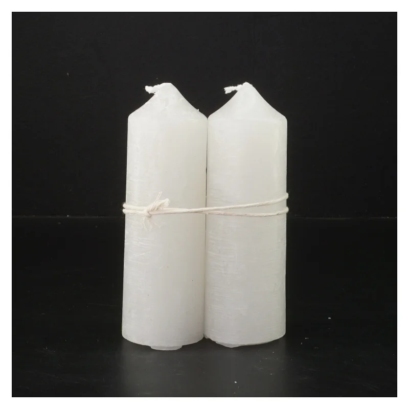 Hvide stearinlys, sæt af 2 (str. 15 cm)