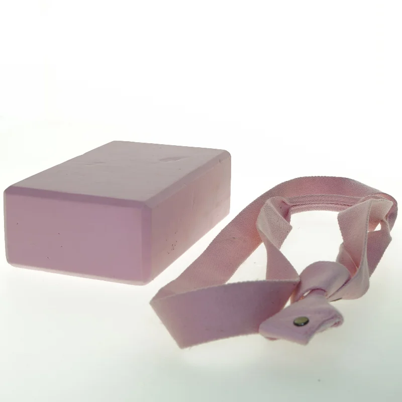 Yogablok med rem (str. 22x14 cm)
