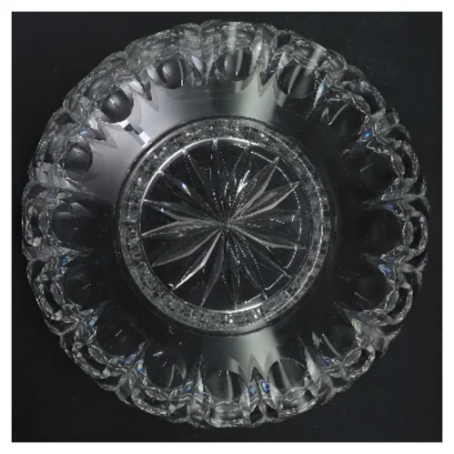 Glas skål med mønster (str. Ø 21 cm)