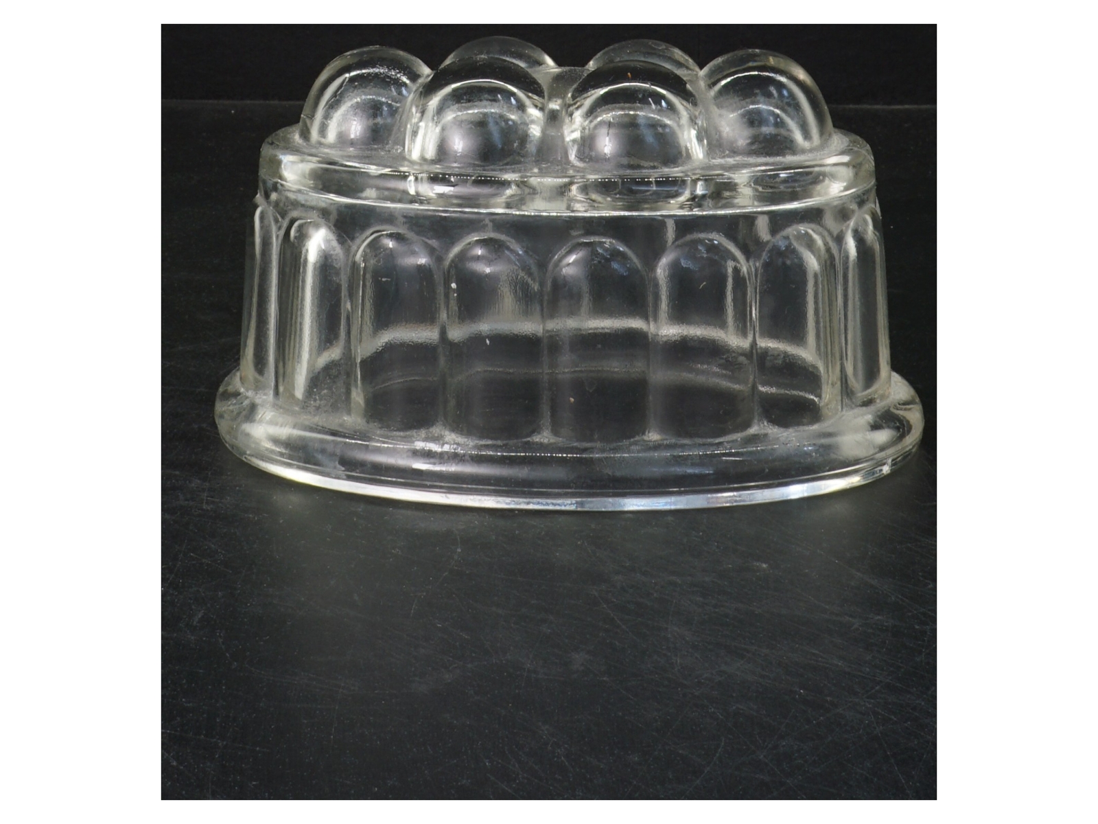 Vintage Glasform til gelé / buddingeform (str. 16,5x9x11 cm)