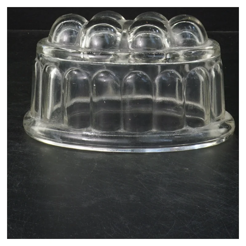 Vintage Glasform til gelé / buddingeform (str. 16,5x9x11 cm)
