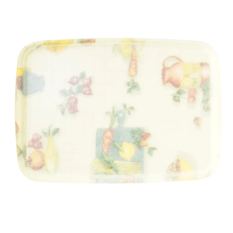 Vintage Serveringsbakke med køkkenmotiver (str. 41x29 cm)