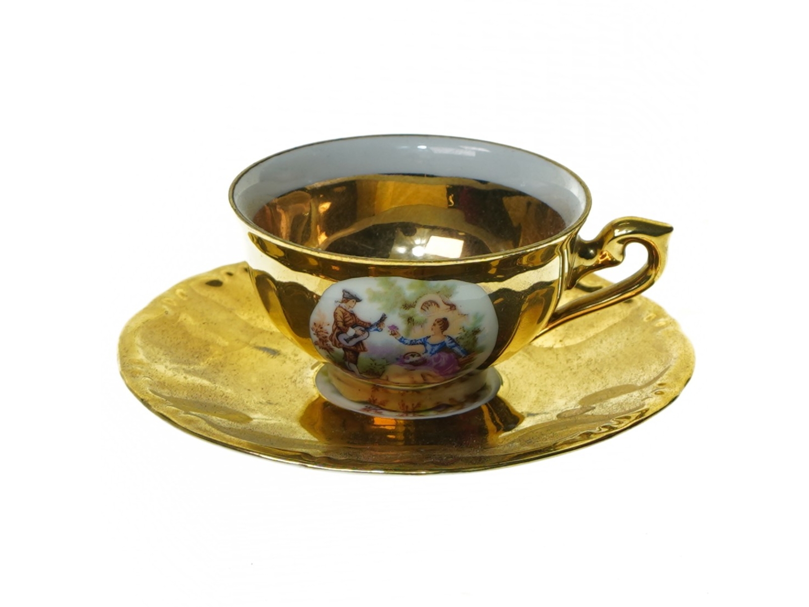 Mokka kopper, med guld fra Bavaria Og Bse Og Jk (str. 11 cm 6 cm 8 x 5 cm)