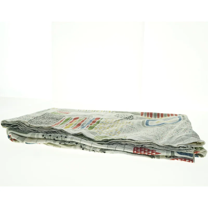 Grafisk mønstret sengetæppe/stof fra 1950’erne (str. 168 x 247 cm)