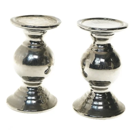 Metal lysestager (str. 18 cm)