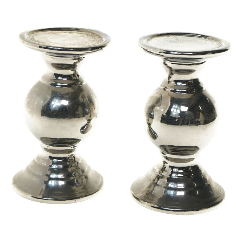 Metal lysestager (str. 18 cm)