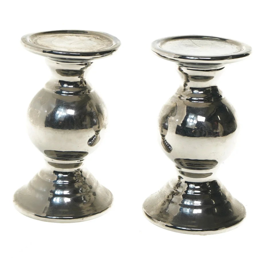 Metal lysestager (str. 18 cm)