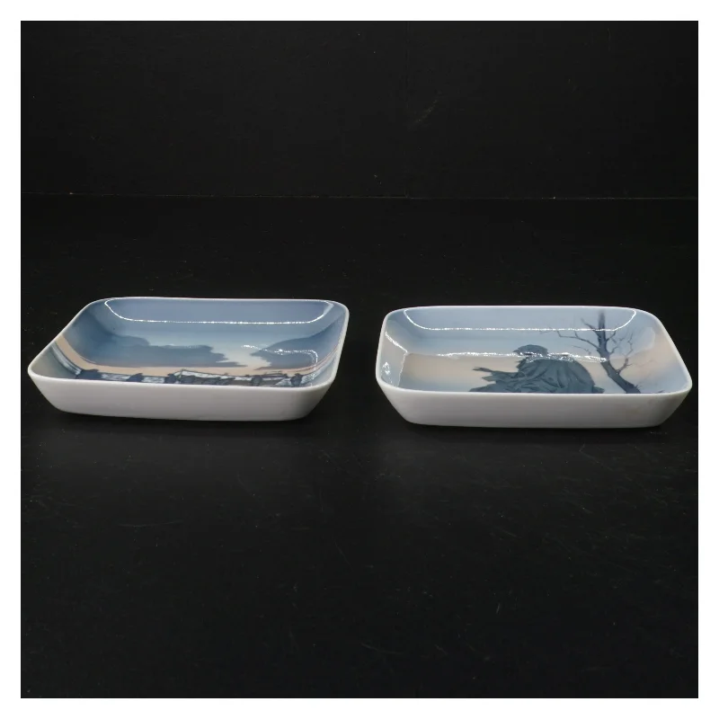 Porcelænstallerkner med vintermotiv fra B&G (str. 12,5 cm)