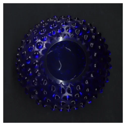 Blå glasvase med boblemønster