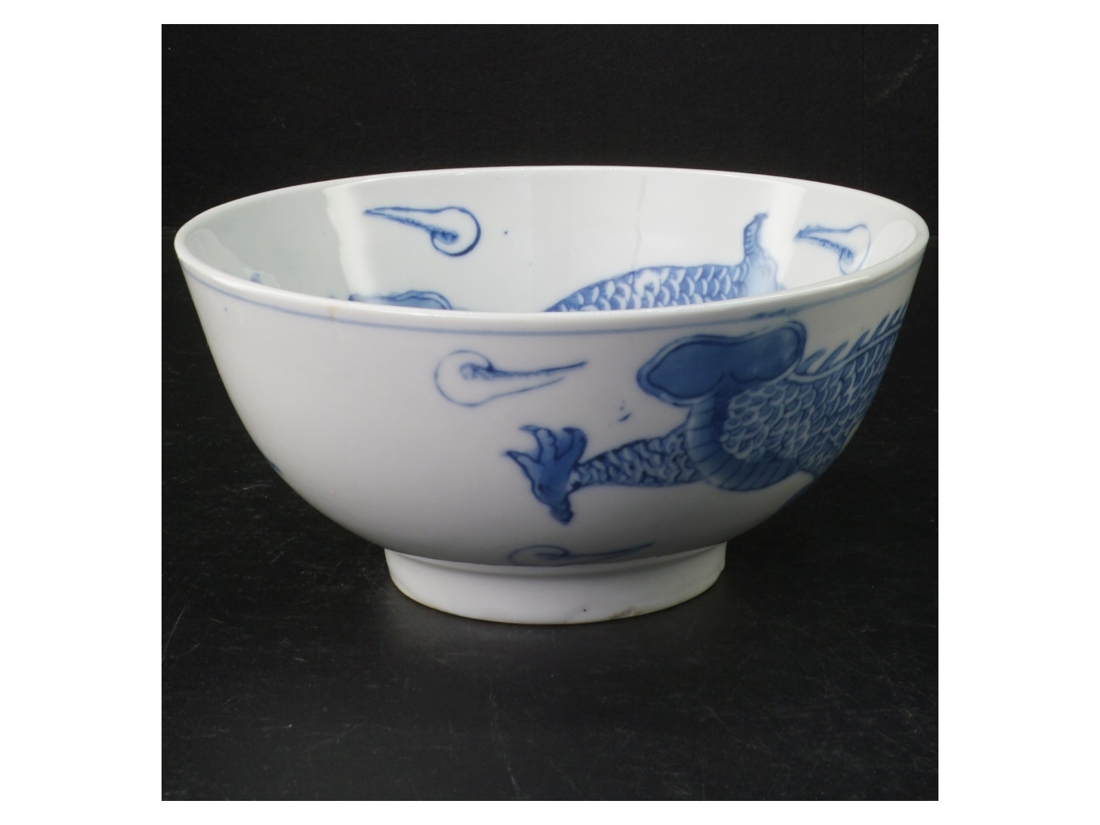 Blå og hvid porcelænsskål (str. 18 cm)