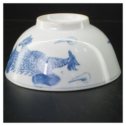 Blå og hvid porcelænsskål (str. 18 cm)