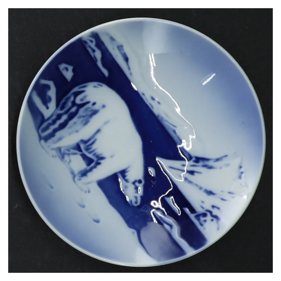 Blåt porcelænsfad fra Royal Copenhagen (str. 11 cm)