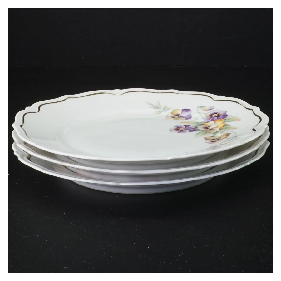 Blomstret porcelænstallerkener fra Bavaria (str. Diameter 21 en halv cm)