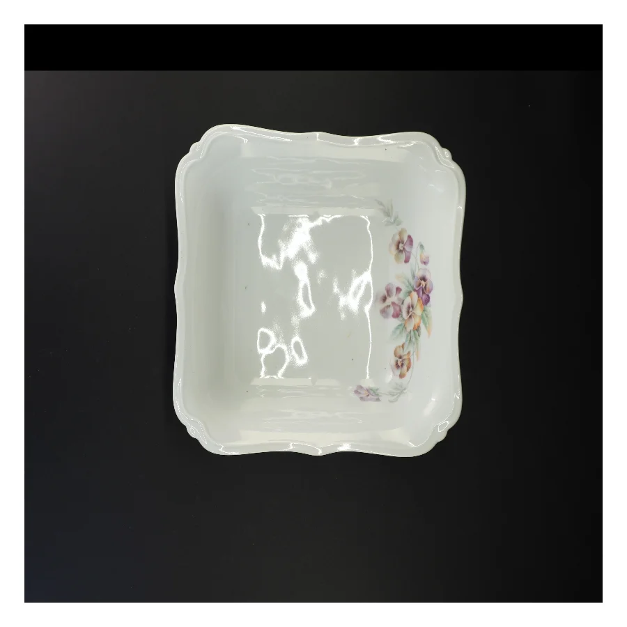 Porcelænsfad med blomstermotiv fra Bavaria (str. 24 x 24 x 8 cm)