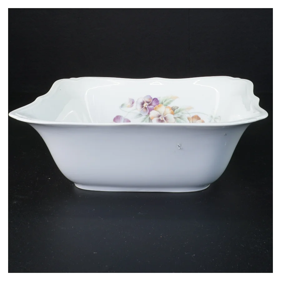 Porcelænsfad med blomstermotiv fra Bavaria (str. 24 x 24 x 8 cm)