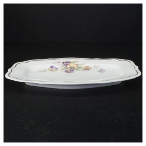 Porcelænsfad med blomstermotiv fra Bavaria (str. 28 x 19 cm)