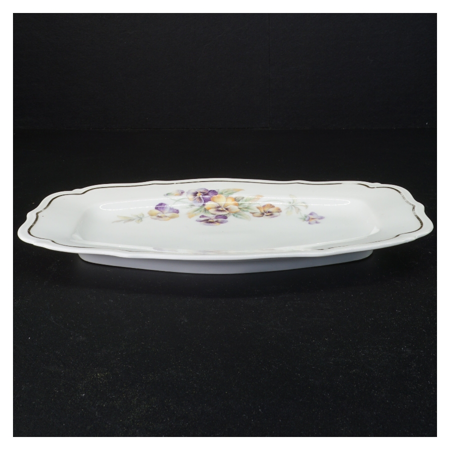 Porcelænsfad med blomstermotiv fra Bavaria (str. 28 x 19 cm)