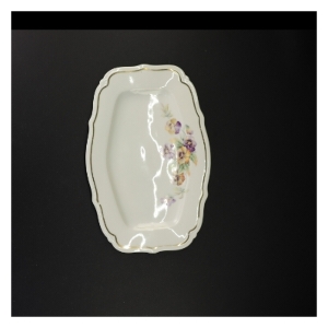 Porcelænsfad med blomstermotiv fra Bavaria (str. 28 x 19 cm)