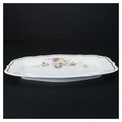 Porcelænsfad med blomstermotiv fra Bavaria (str. 28 x 19 cm)