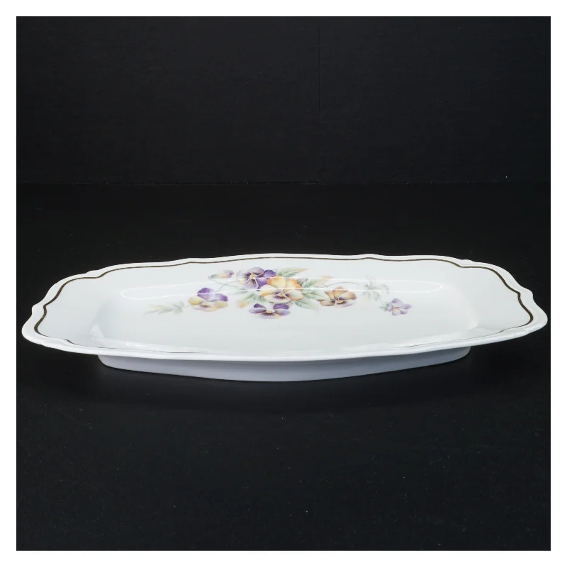 Porcelænsfad med blomstermotiv fra Bavaria (str. 28 x 19 cm)