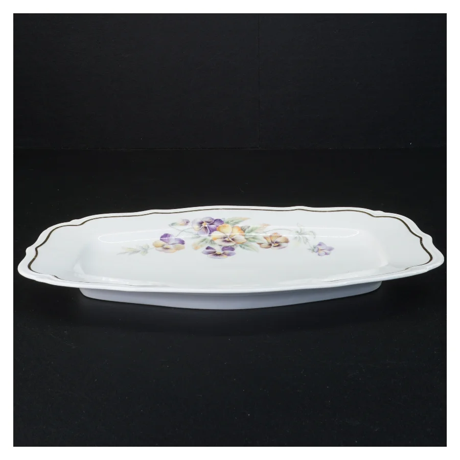 Porcelænsfad med blomstermotiv fra Bavaria (str. 28 x 19 cm)