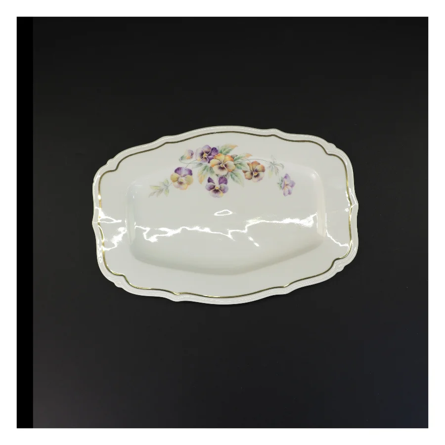 Porcelænsfad med blomstermotiv fra Bavaria (str. 28 x 19 cm)