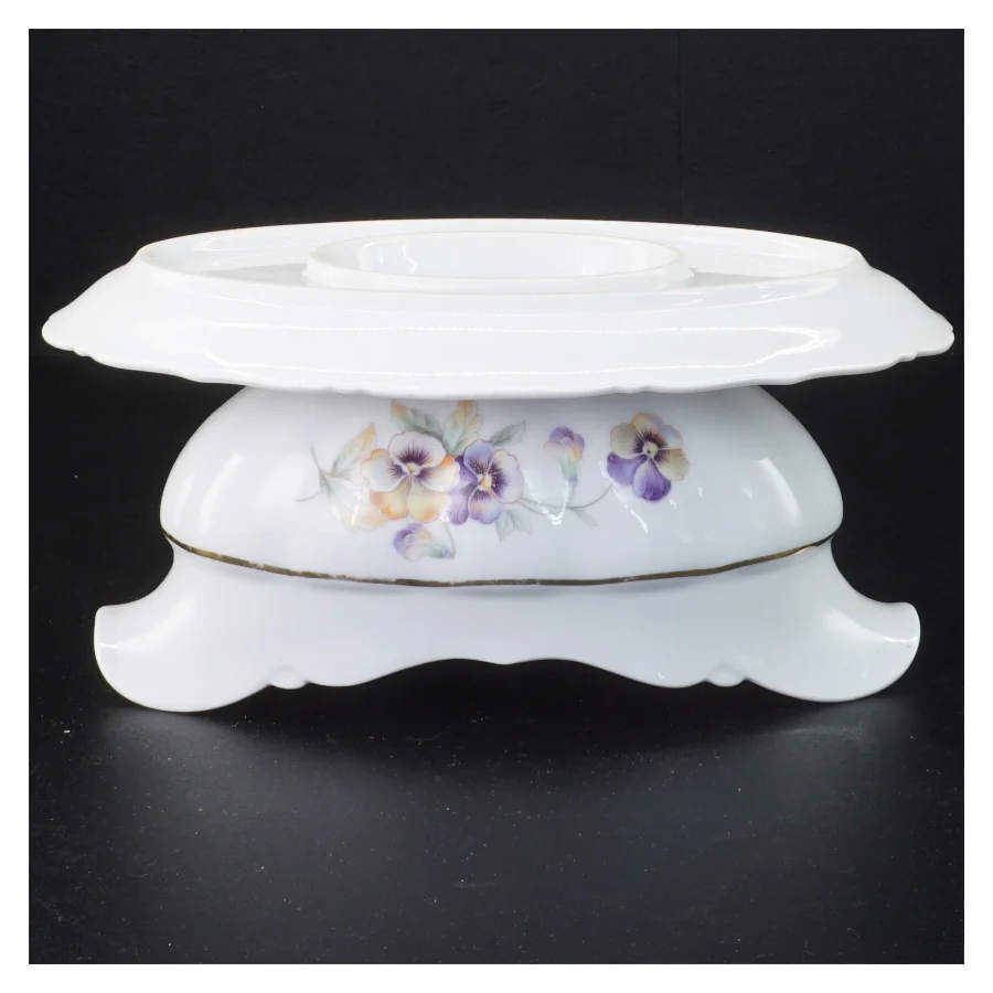 Porcelæns sovseskål med blomstermotiv fra Bavaria (str. 22 x 14 cm)