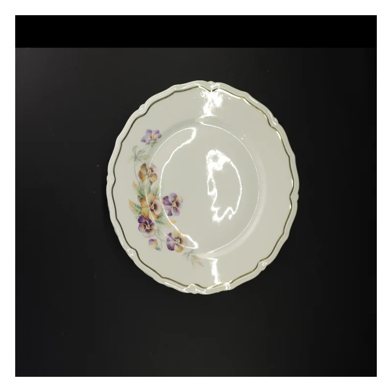 Porcelæns middags tallerkener med blomstermotiv fra Bavaria (str. Diameter 25 og en halv cm)