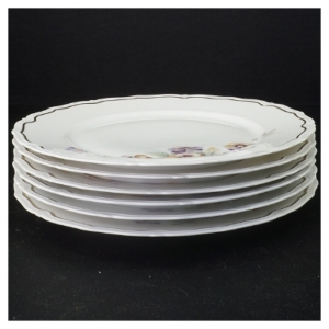 Porcelæns middags tallerkener med blomstermotiv fra Bavaria (str. Diameter 25 og en halv cm)