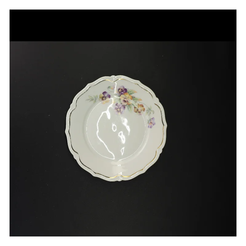 Vintage porcelænstallerkener med blomstermotiv fra Bavaria (str. Diameter 21 cm)