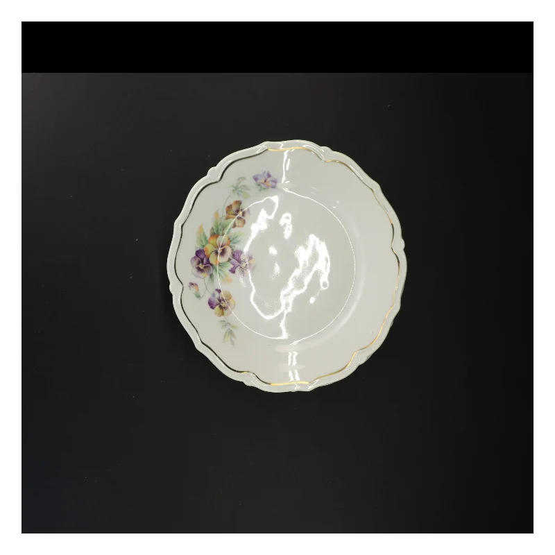 Vintage porcelænstallerkener med blomstermotiv fra Bavaria (str. Diameter 21 cm)